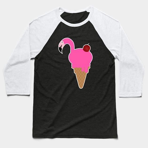 Flamingo Lover, Icecream Dripping Baseball T-Shirt by dukito